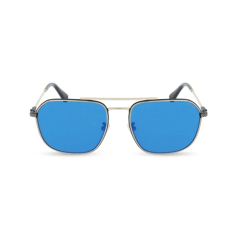 New! Police Blue Mirrored Aviator Sunglasses, Police SPLF64 300B, Authentic